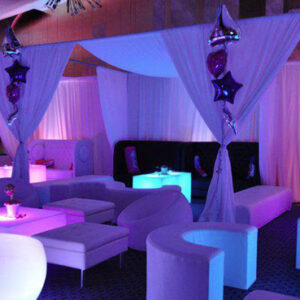 Canopy lounge decor by harmony rental