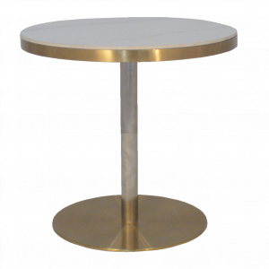 Lucy Gold Cocktail Table White Marble