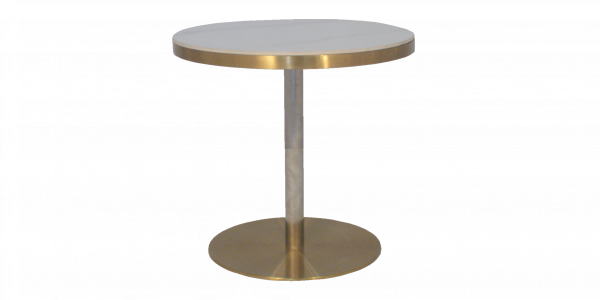 Lucy Gold Cocktail Table White Marble