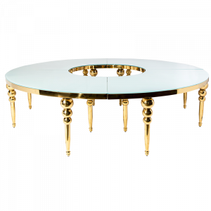 Aime Gold Cirlce Table White top