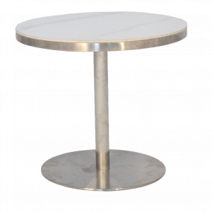 Lucy Silver Cocktail Table White Marble Top