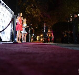 Red carpet entrance setup harmony rental